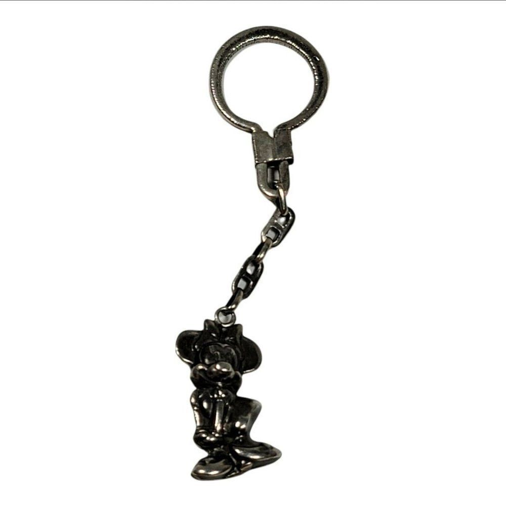 Vintage 925 Disney Sterling Minnie Mouse Keychain Purse Backpack Charm Clip On